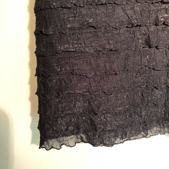 RUFFLE BLACK MINI DRESS - Picture 2 of 4